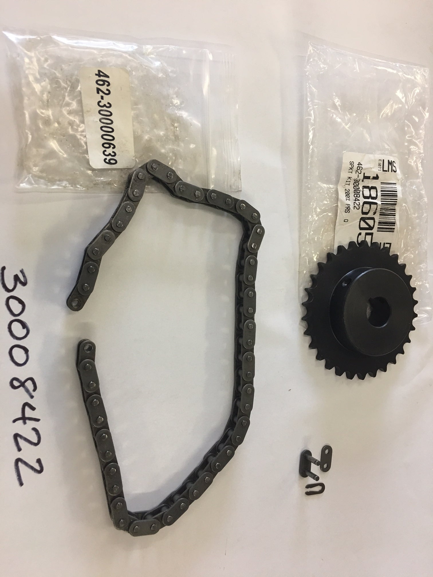 30008422 

Pre-Stretch Kit 200% Q Sprocket, Chain, Master Link  
